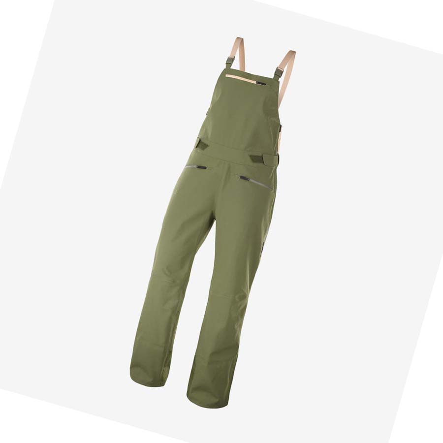 Pantalones De Esquí Salomon STANCE 3L BIB Mujer Verde Oliva | MX 2334AHK